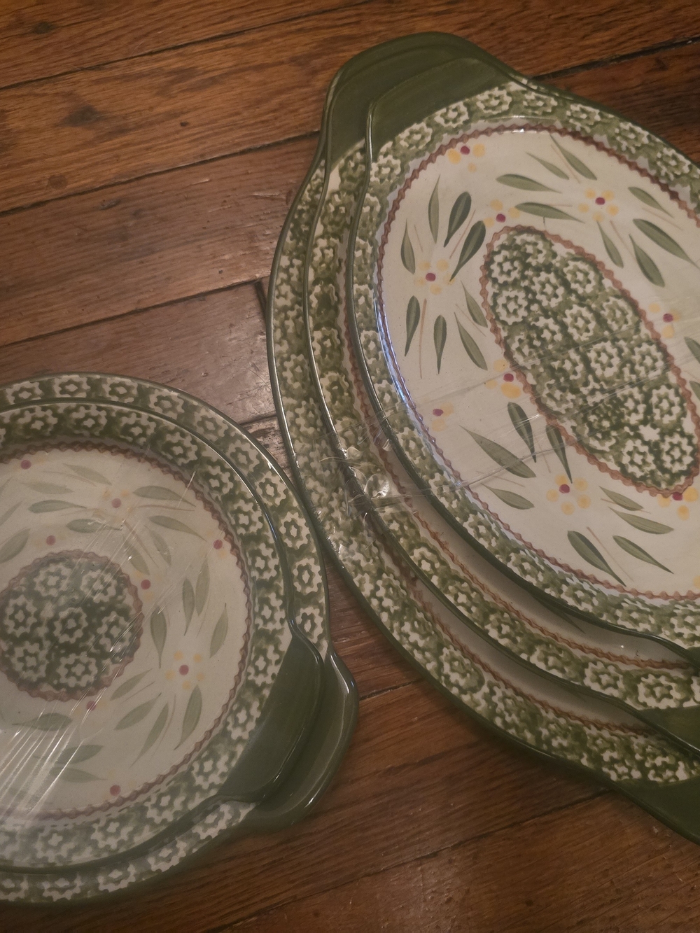 Temptations Old World Green Serving Platters Set Of 5